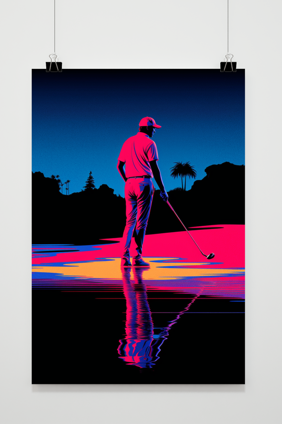 Golfer Neon poster