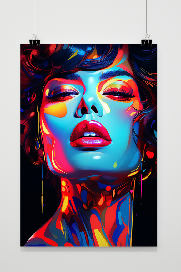 Pop Girl Neon Poster