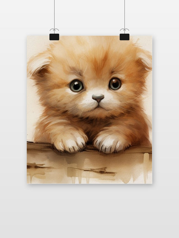 Aquarel Poesje poster