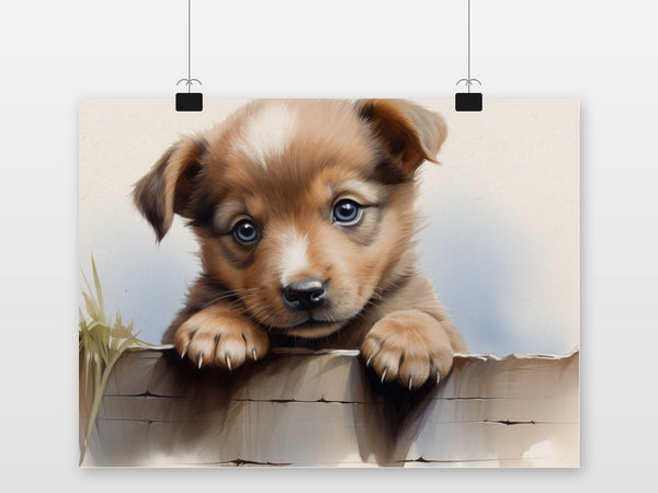 Aquarel Pup poster