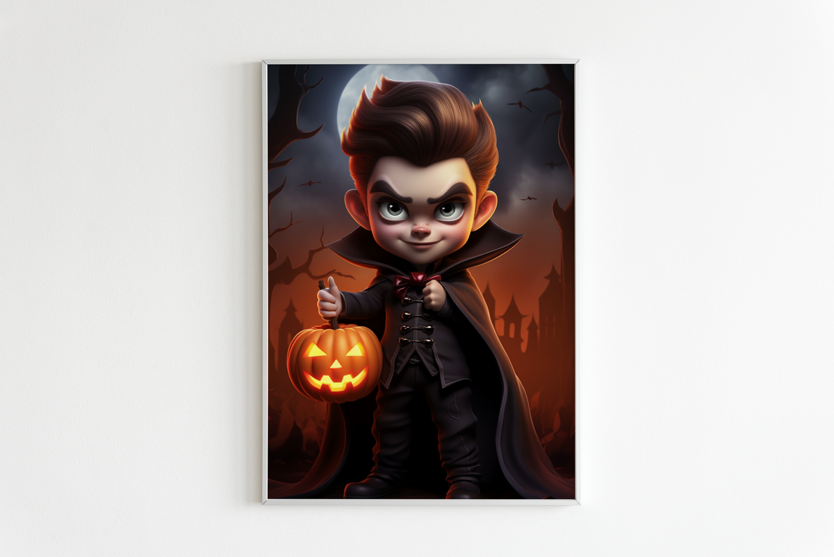 Halloween Pequeño Vampiro en un interior