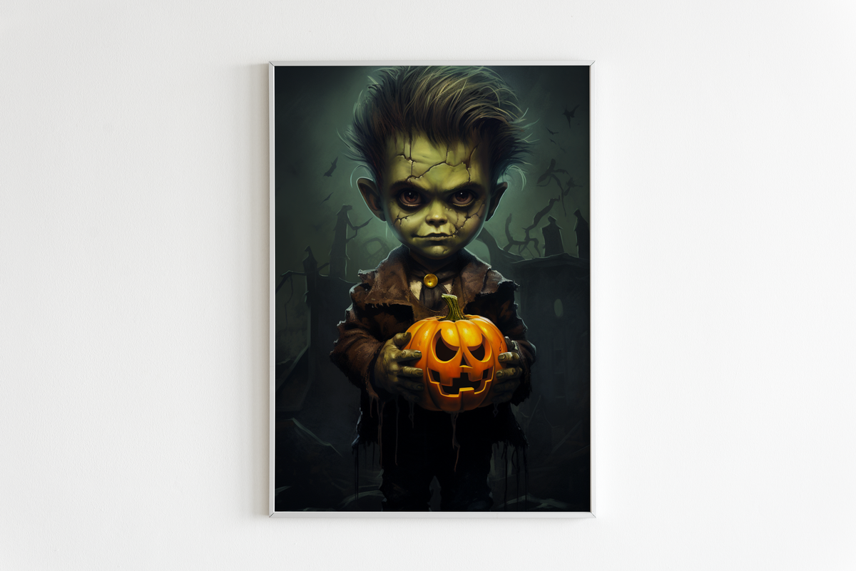 Pequeño Frankenstein en un interior