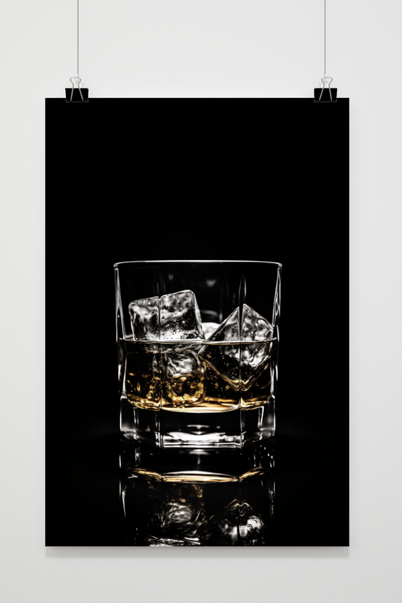 Póster Copa de Whisky Negra de 25 Artstreet