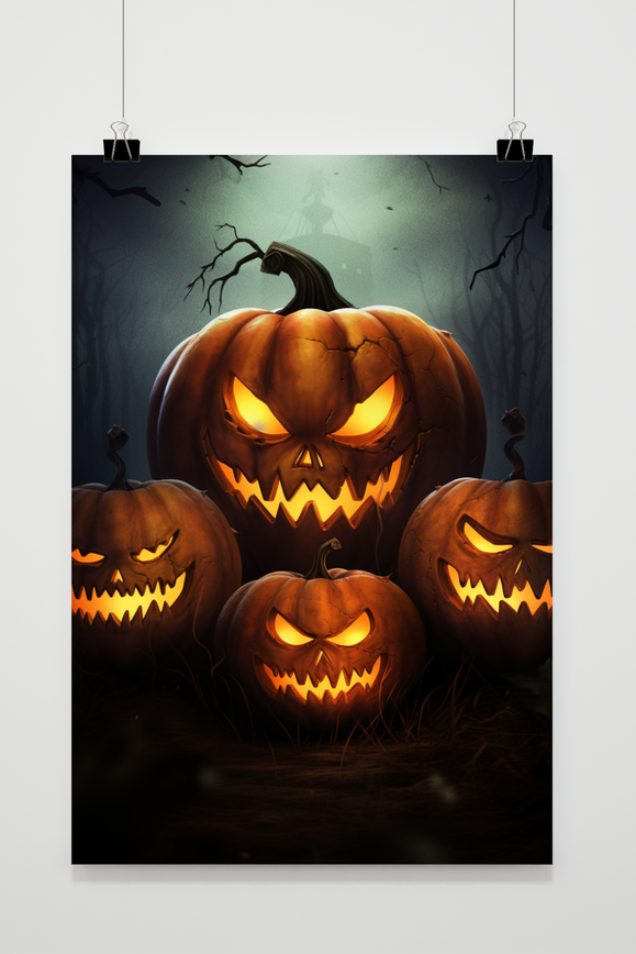 Affiche Citrouilles d'Halloween de 25 Artstreet