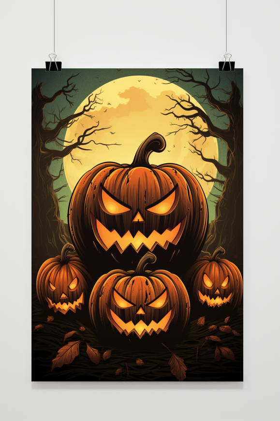 Halloween Pompoenen Cartoon poster
