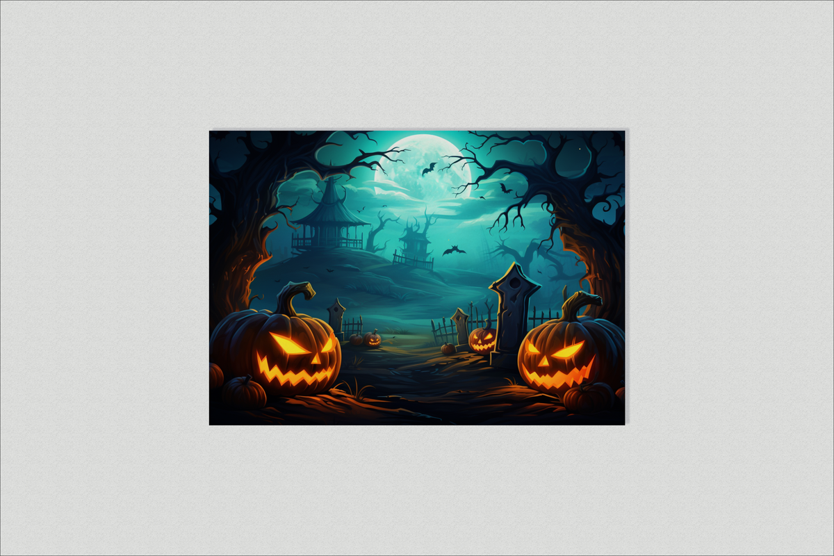 Calabaza de Halloween en el Cementerio en un interior