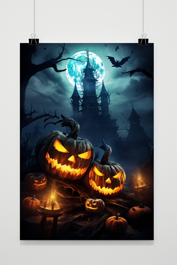 Póster Luna de Halloween de 25 Artstreet