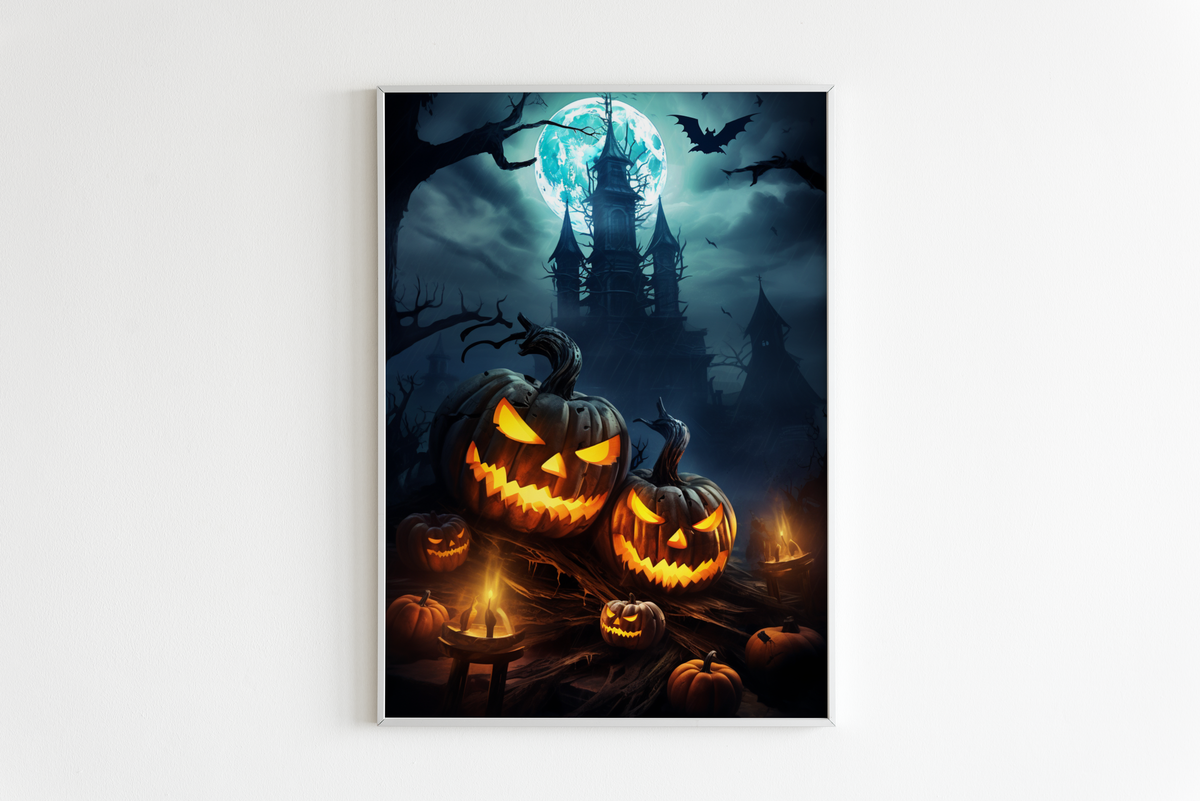 Luna de Halloween en un interior