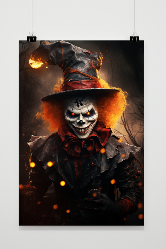 Póster Payaso de Fuego Halloween