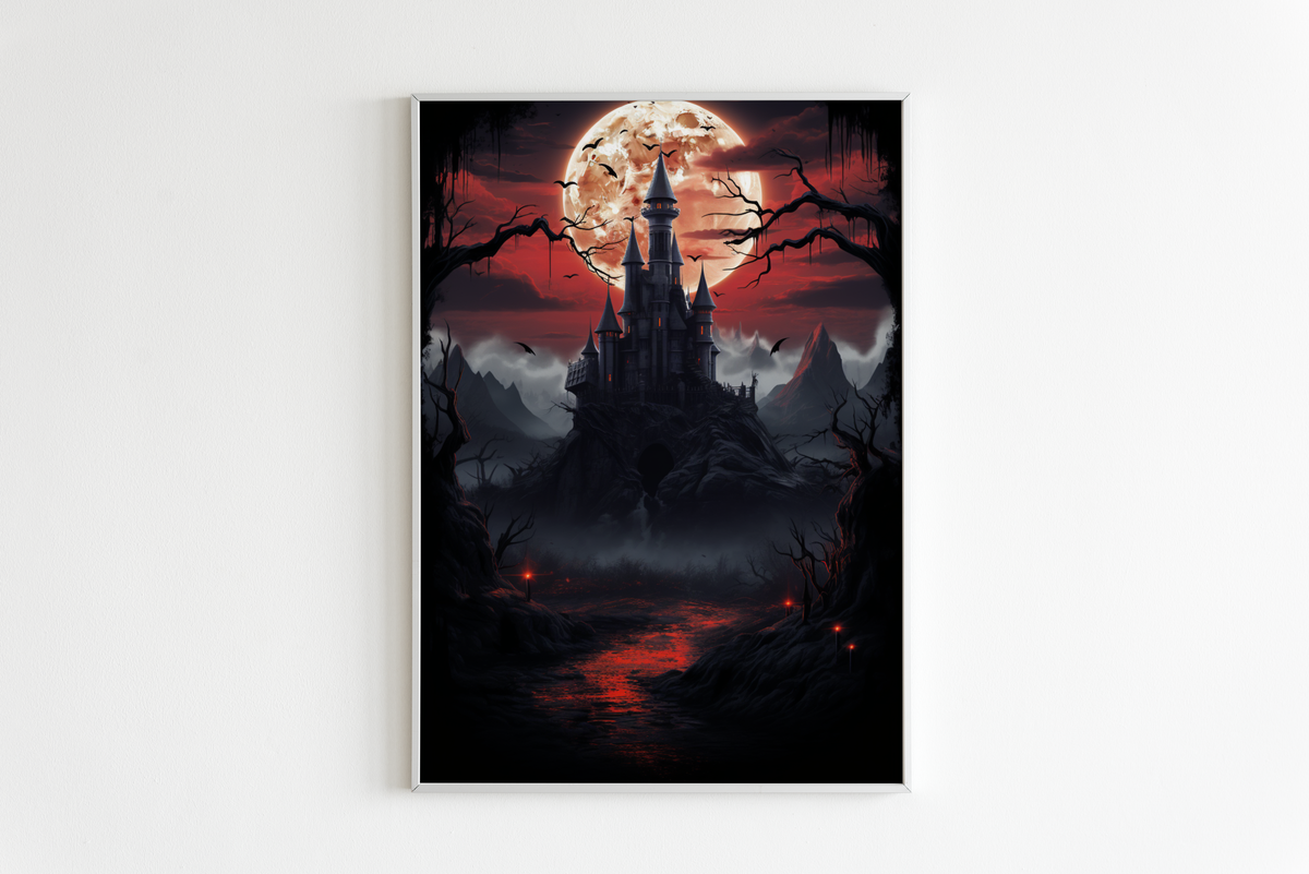 Luna de Sangre de Halloween en un interior