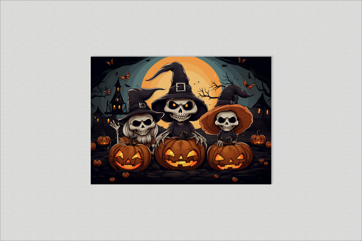 Esqueleto de Halloween en un interior