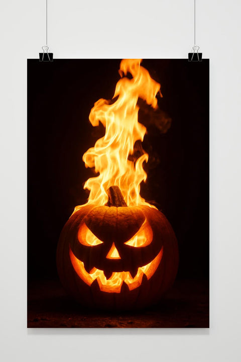 Halloween Pumpkin Fire Jack-o’-lantern Horror poster