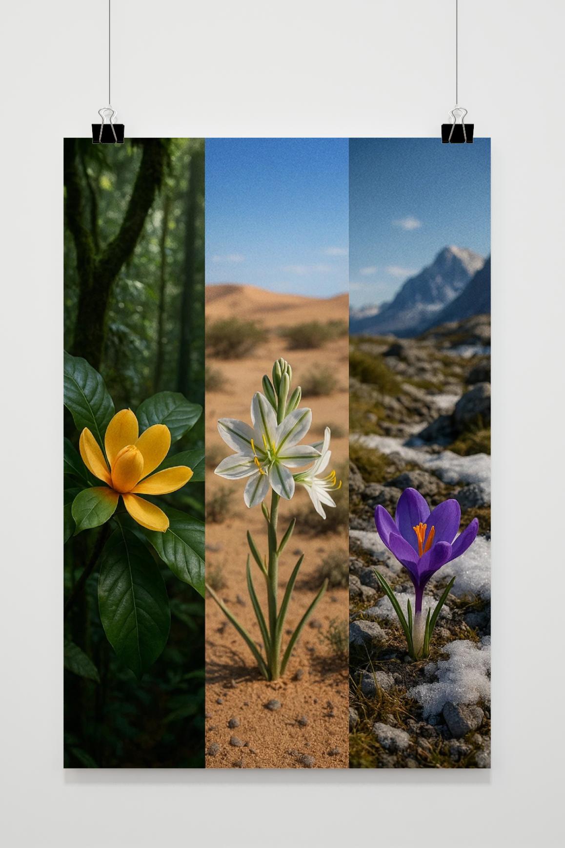 Flower Jungle Desert Mountain poster van 25 Artstreet