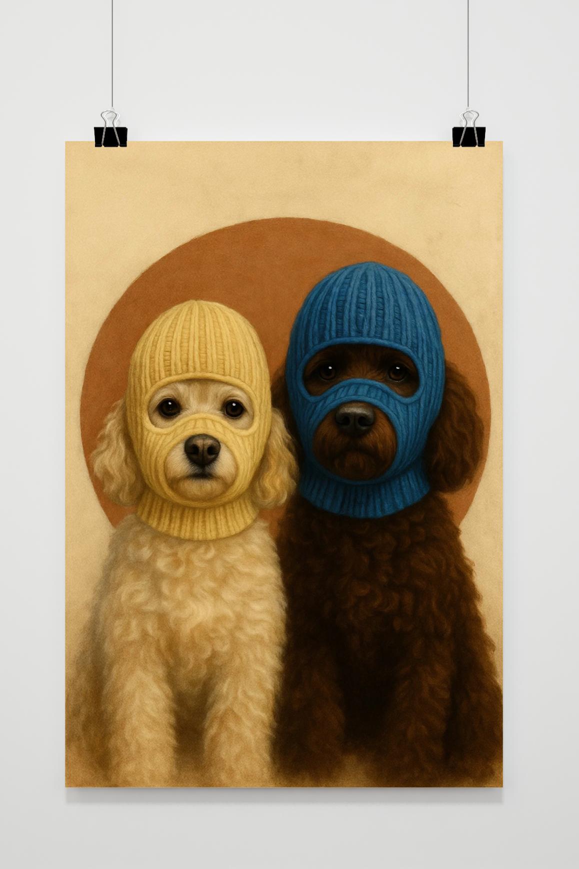 Poodle Dogs Mask in interieur