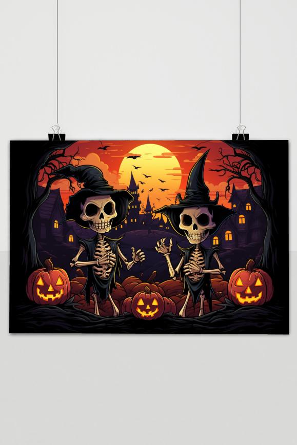 Halloween Skelet Zon poster