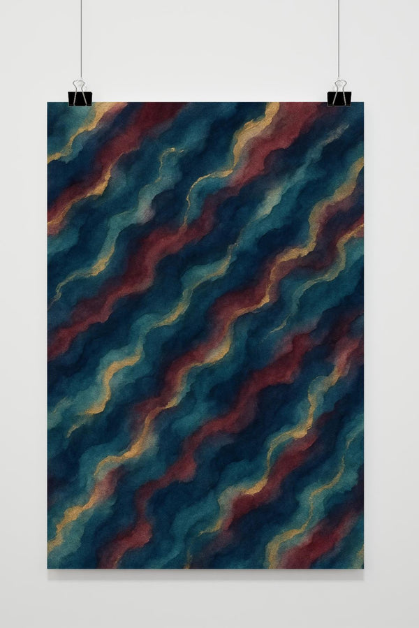 Wave Abstract Aquarel Poster