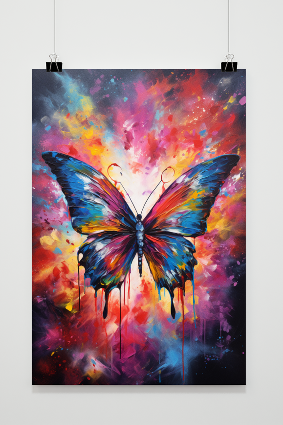 Póster Mariposa Colorida de 25 Artstreet