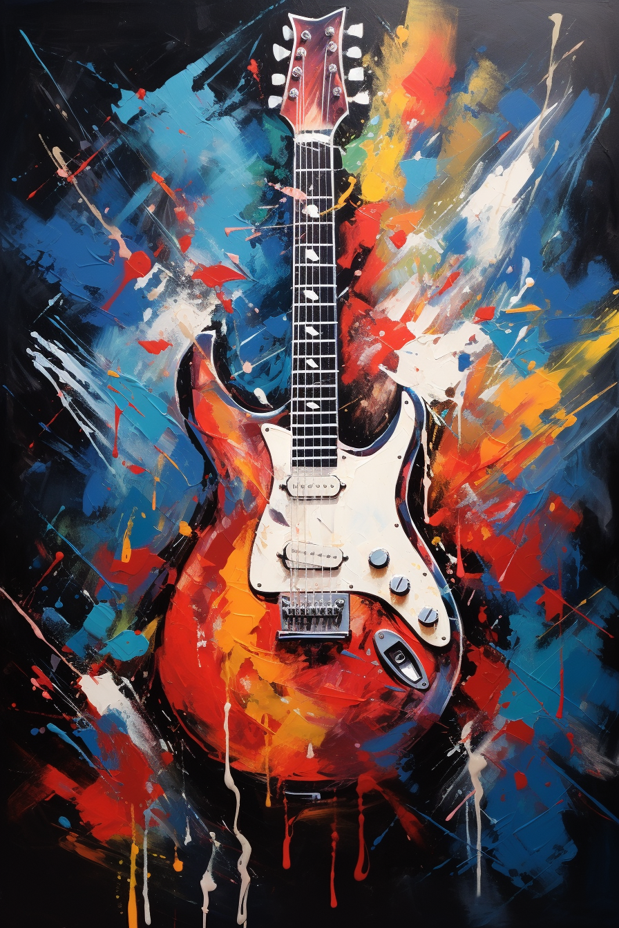 Póster Guitarra en Acuarela de 25 Artstreet