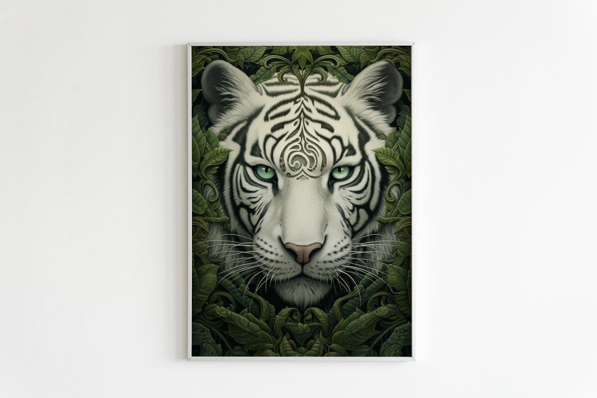 Tigre de Ojos Verdes en un interior