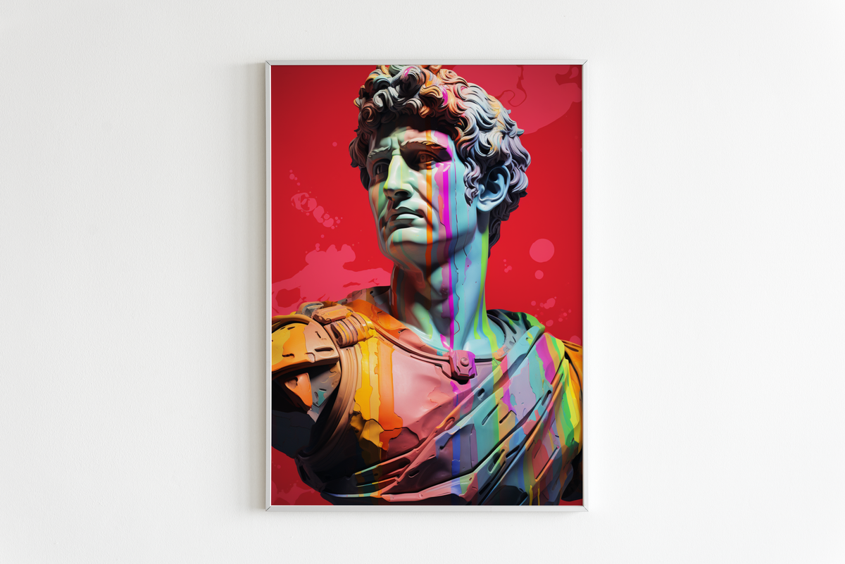 Statue César Pop Art dans un intérieur