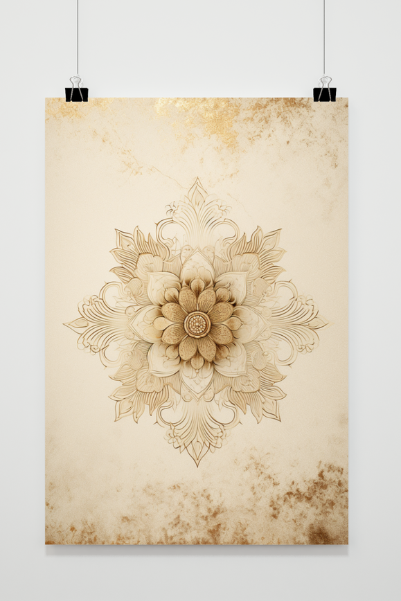 Mandala Abstract Goud poster