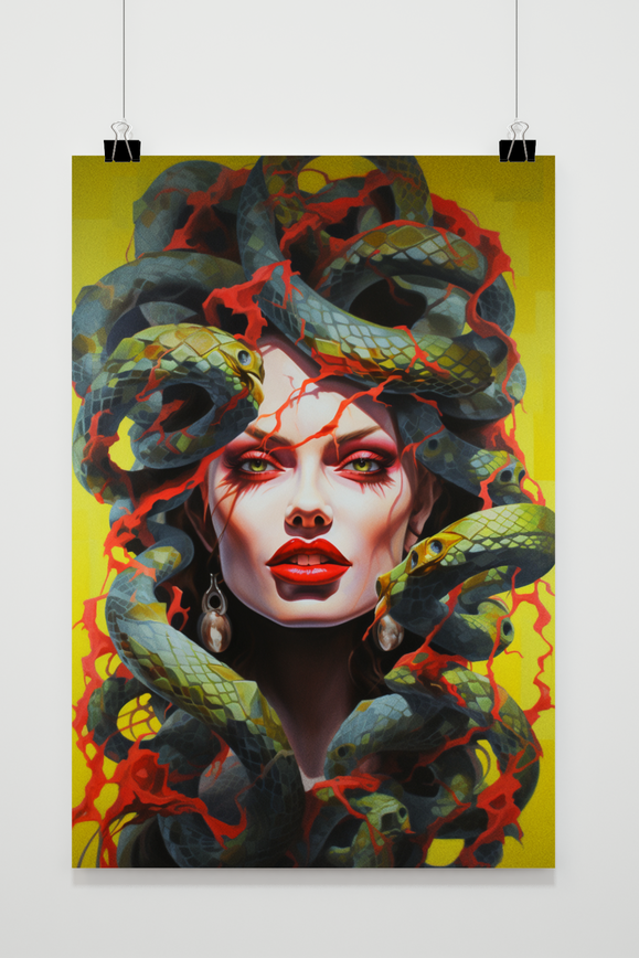 Medusa Abstract Geel poster