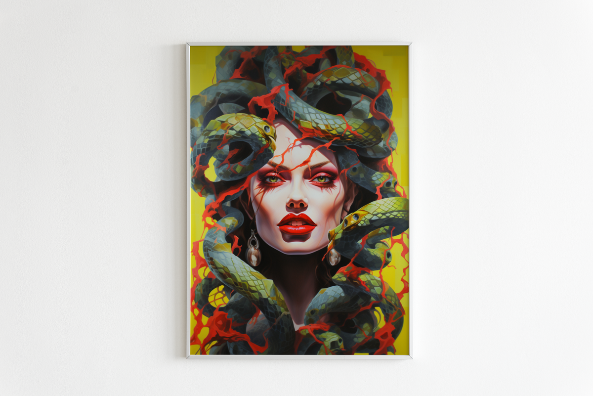 Medusa Abstracta Amarilla en un interior
