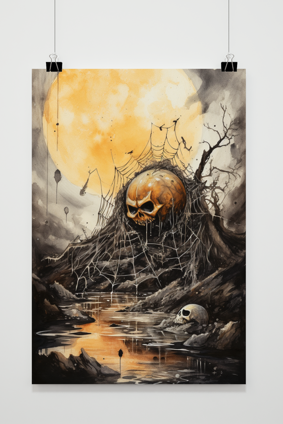 Póster Esqueleto Telaraña de 25 Artstreet