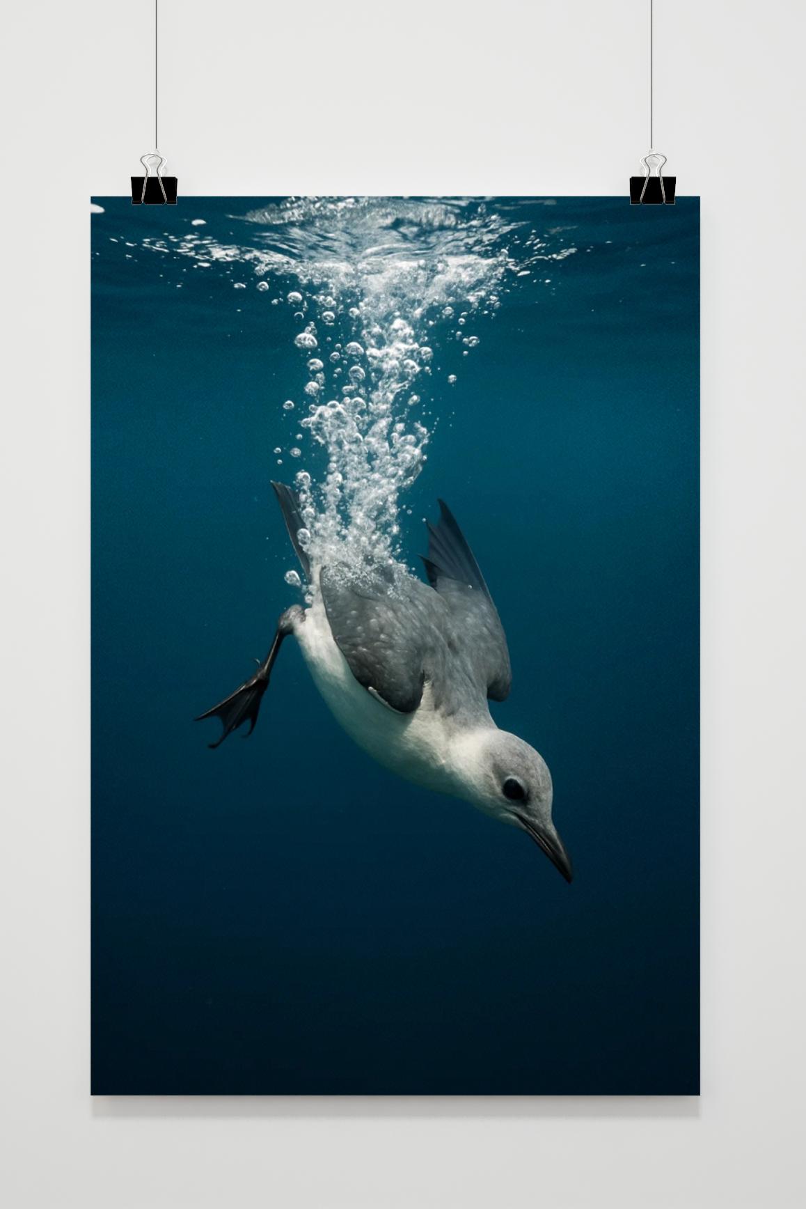 Bird Hunting Underwater in interieur