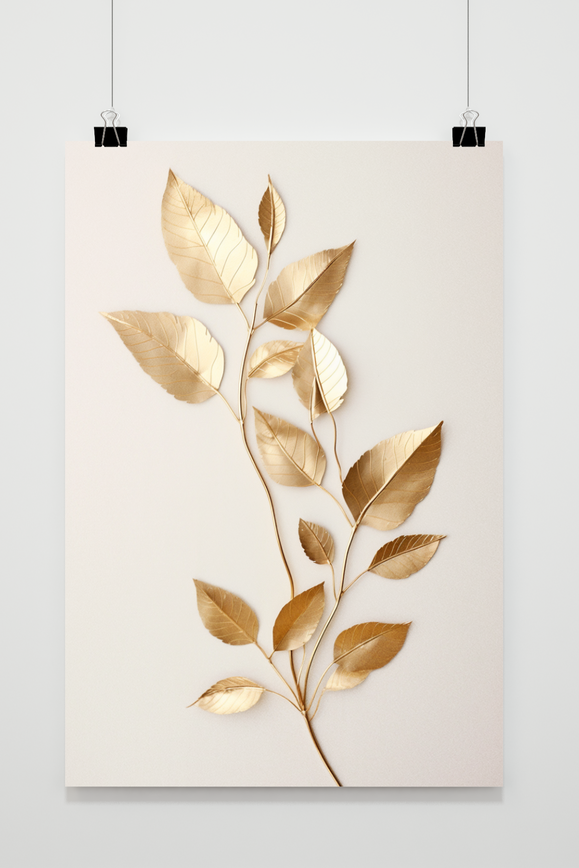Gouden Blaadjes Glans poster