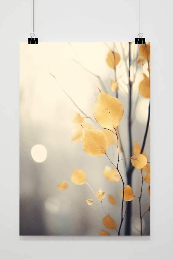 Póster Hojas Doradas Naturaleza de 25 Artstreet