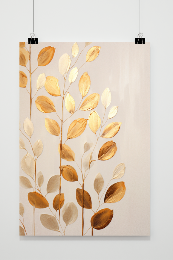 Affiche Feuilles Jaunes de 25 Artstreet