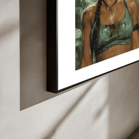 Tomb Raider Anime poster aan de muur in interieur