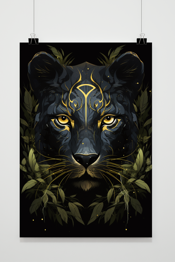 Póster Pantera Negra Dorada de 25 Artstreet