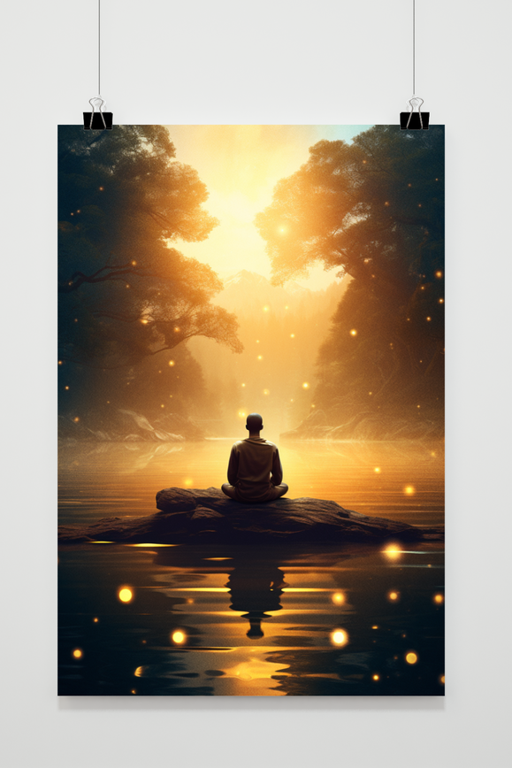 Meditatie Monnik poster