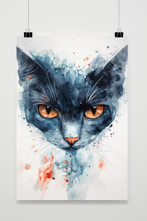 Cat Aquarel Expressive Poster