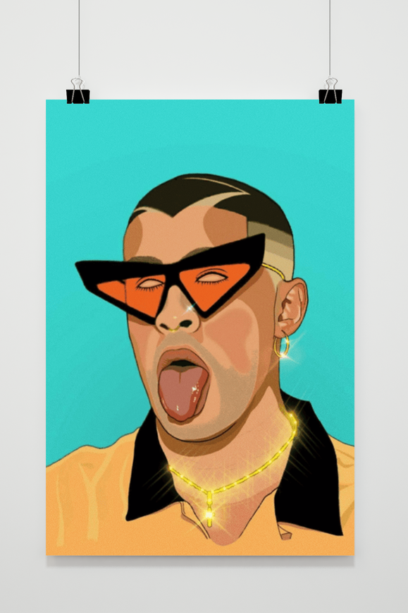 Affiche Bad Bunny Langue Tirée de 25 Artstreet