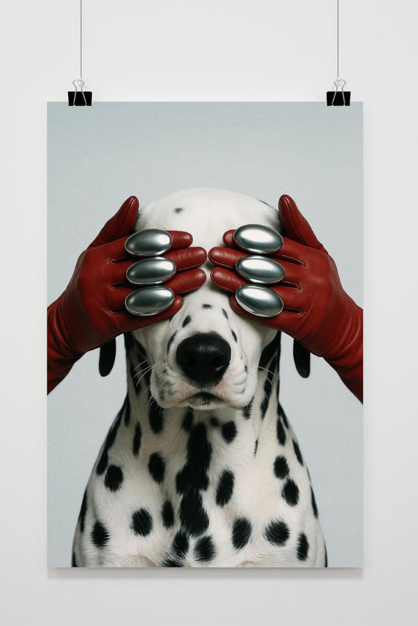 Dalmatian Dog Gloves Hide and Seek Poster