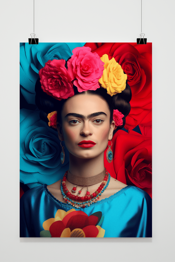 Affiche Frida Kahlo Fleurs