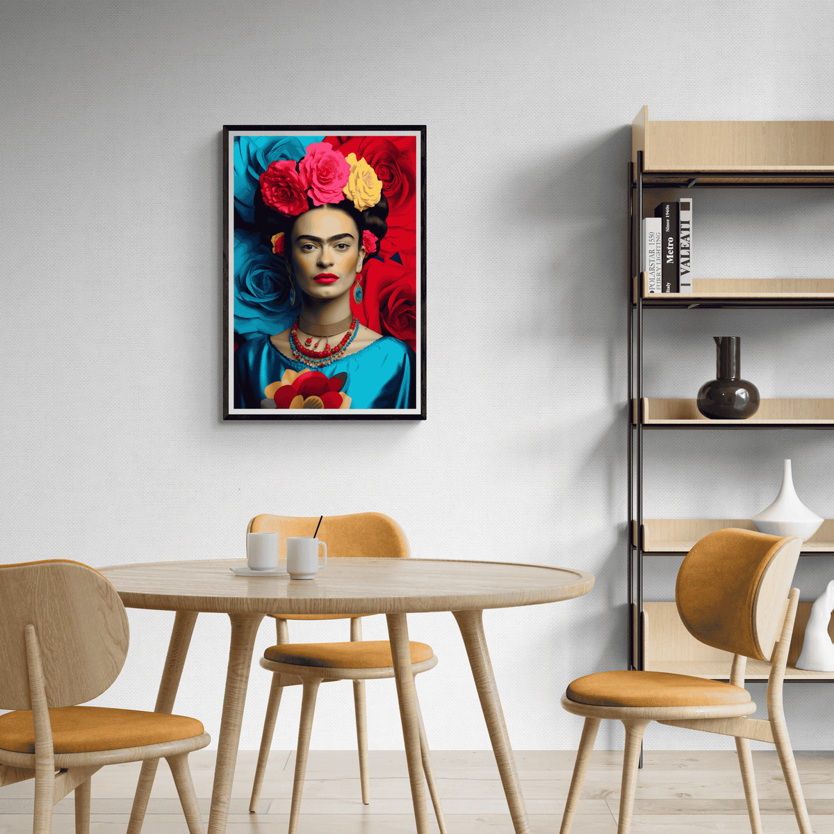 Frida Kahlo Bloemen en un interior