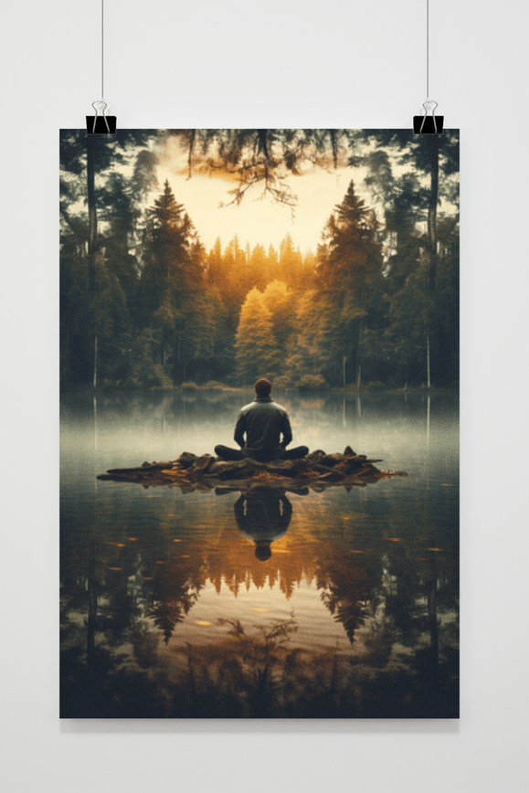 Meditatie Monk poster