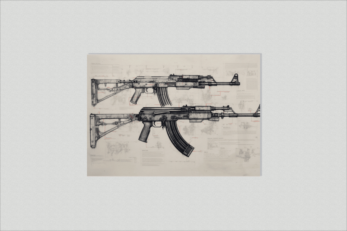 AK 47 en un interior