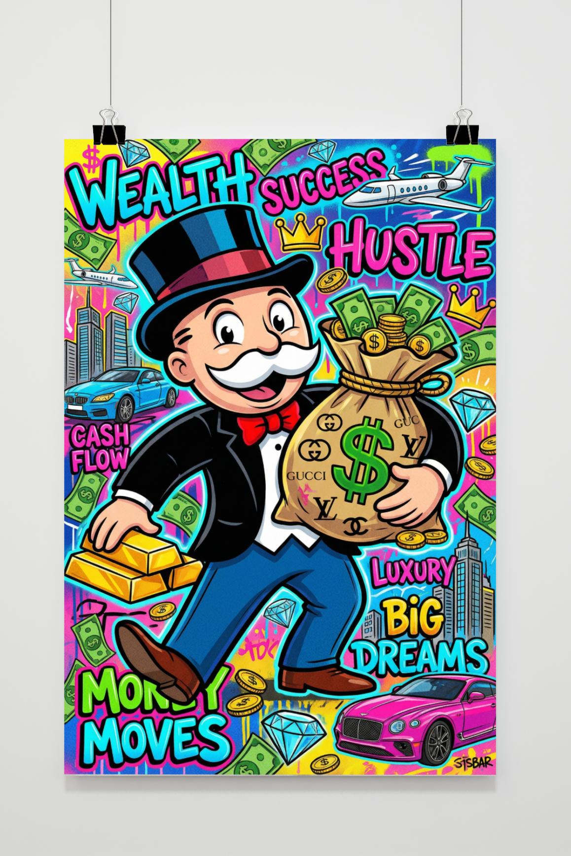 Póster Monopoly Mascot Texts de 25 Artstreet