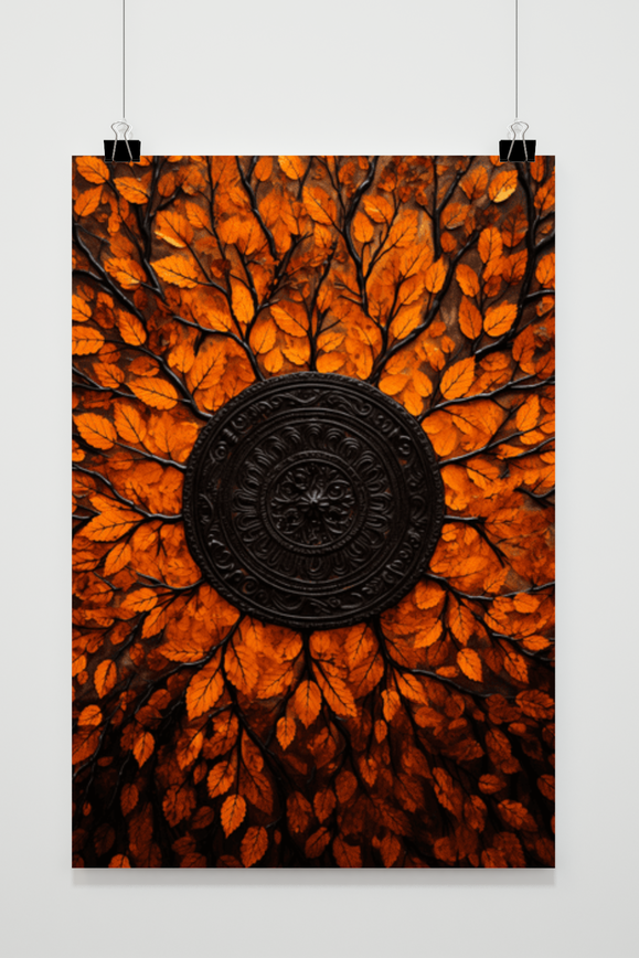 Mandala Meditatie Herfst poster
