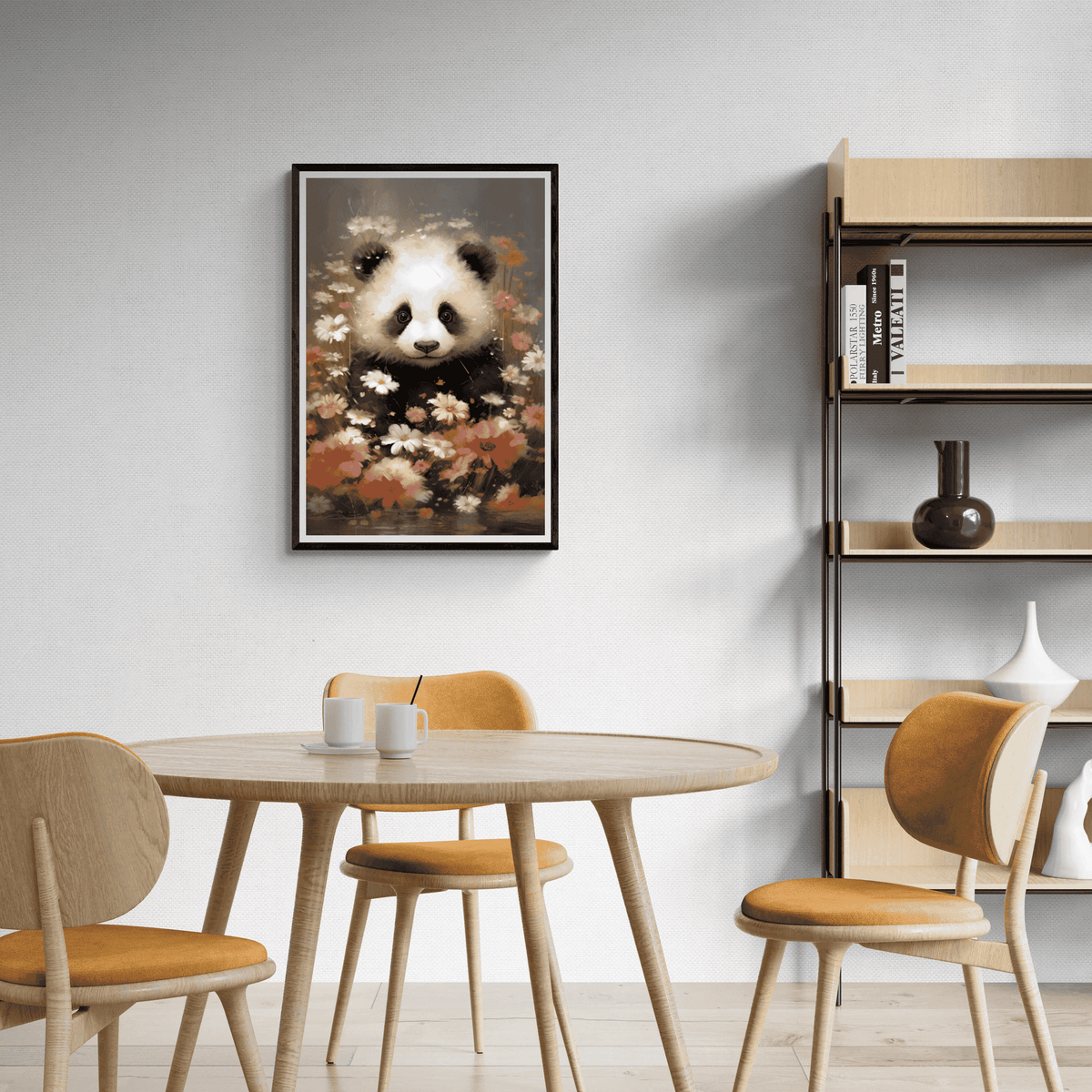 Panda Acuarela en un interior