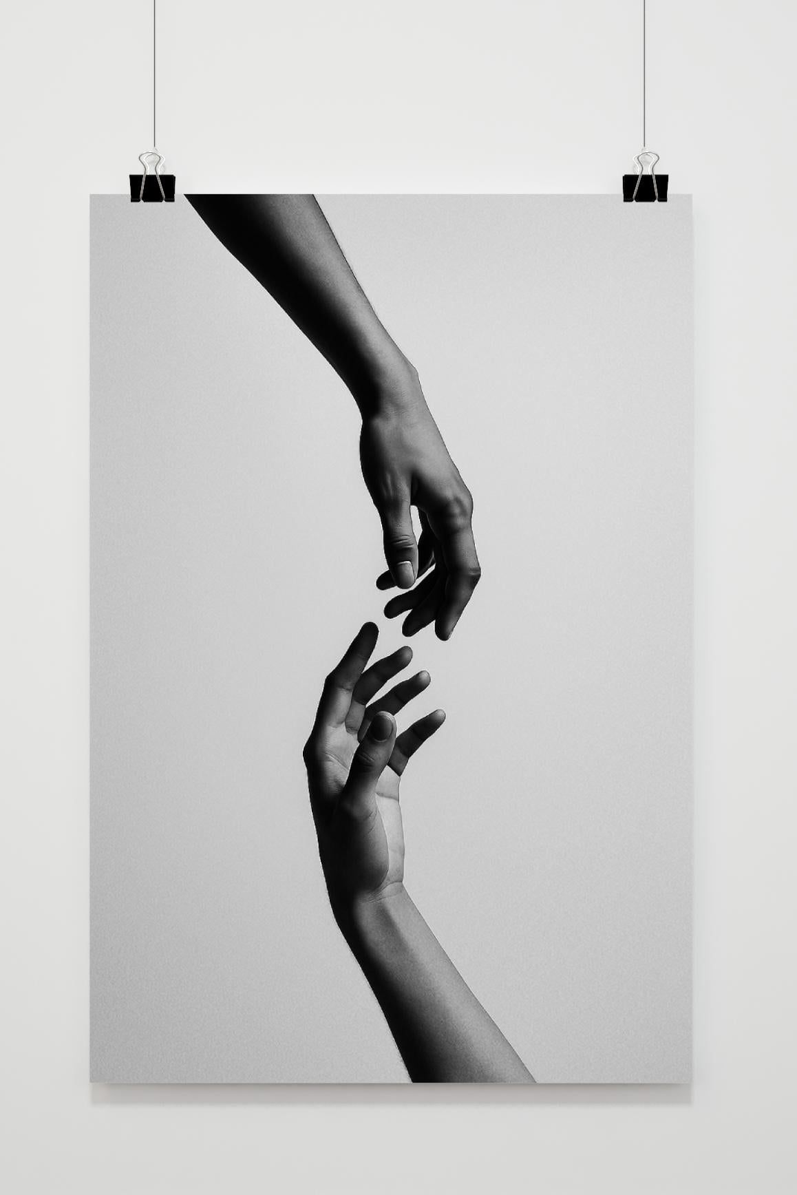 Hands Connection Zwart-Wit in interieur