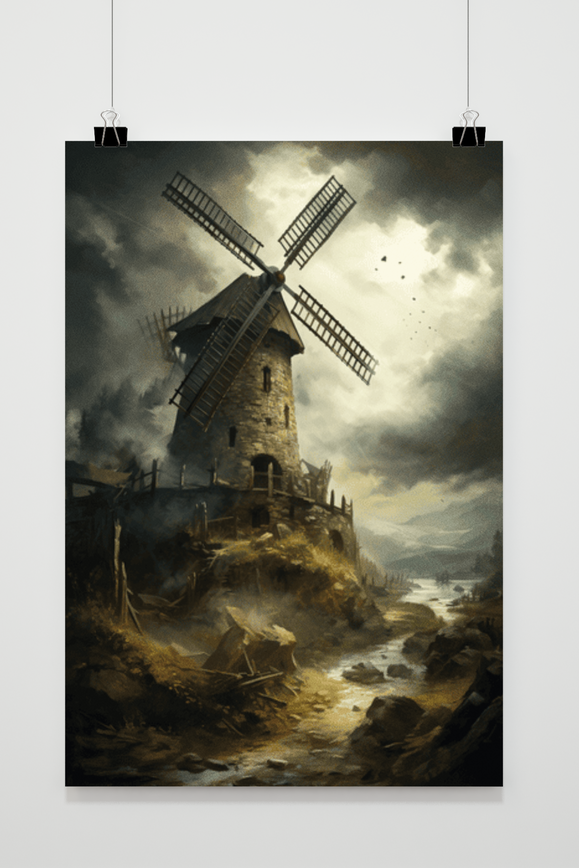 Affiche Moulin Tempête de 25 Artstreet