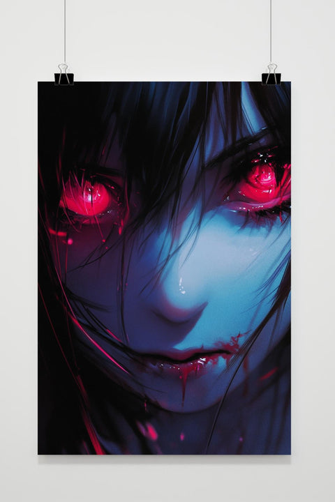 Girl Red Eyes Anime Gothic poster