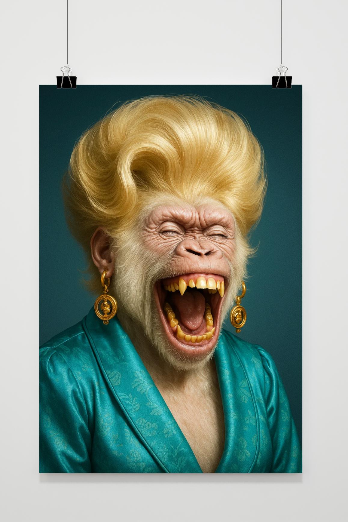 Monkey Blonde Hair Anthropomorphic Fantasy Poster von 25 Artstreet