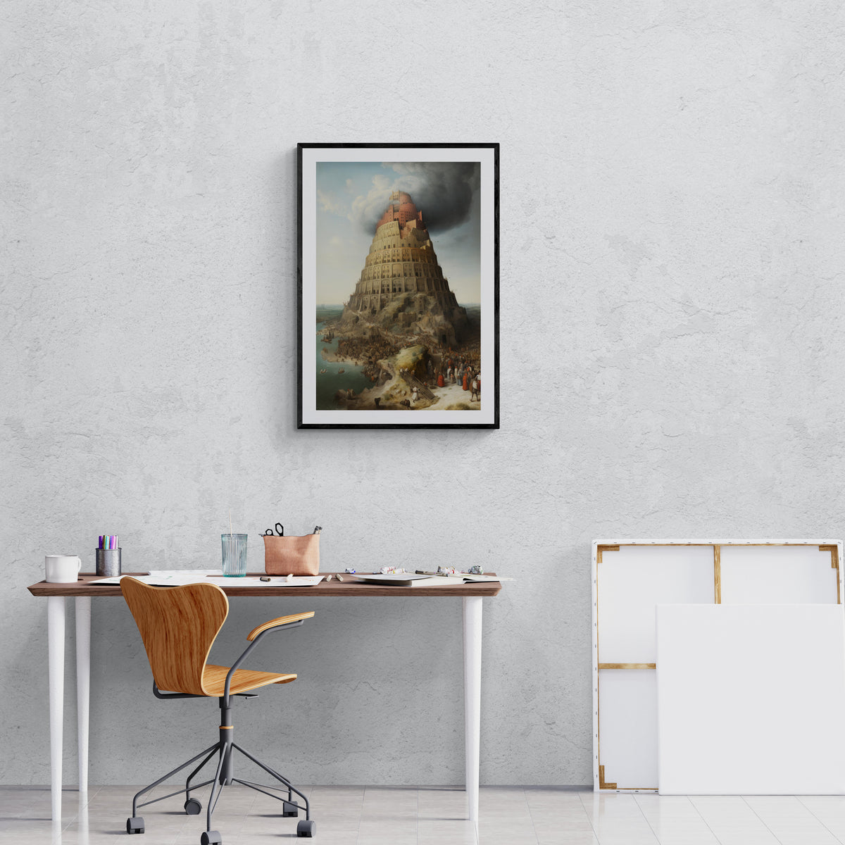 Torre de Babel en un interior